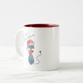 Weihnachtskatzen-Tasse Zweifarbige Tasse (Vorderseite Links)