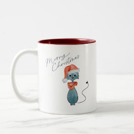 Weihnachtskatzen-Tasse Zweifarbige Tasse