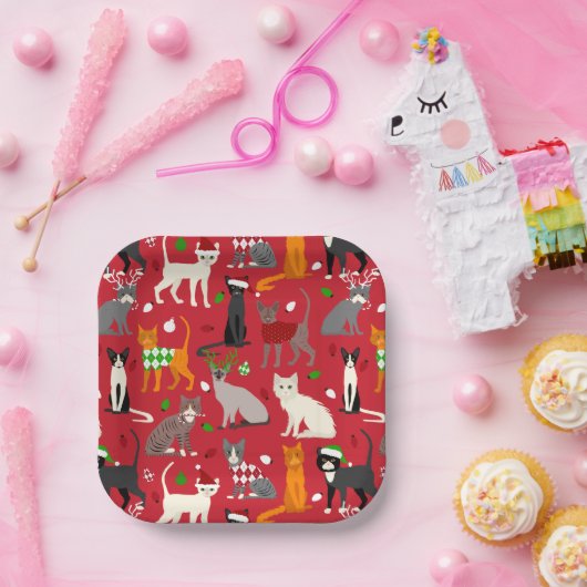 Weihnachtskatzen Teller (Party)