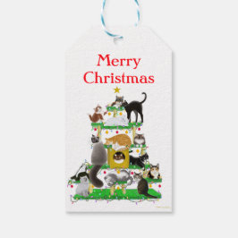 Weihnachtskatzen Tree Geschenktasten Geschenkanhänger