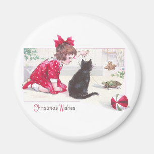 Weihnachtskatzen-Uhr-Schildkröte-Zug-Spielzeug Magnet