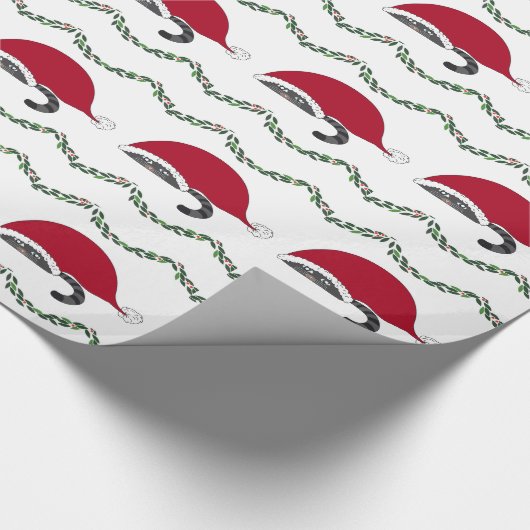 Weihnachtskatzen und Garland Geschenkpapier (Ecke)
