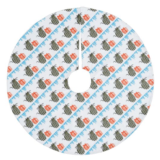 Weihnachtskatzen und Geschenke Fleece Weihnachtsbaumdecke (Vorderseite)
