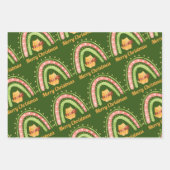 Weihnachtskatzen und Rainbow-Papierblätter Geschenkpapier Set (Vorderseite 3)