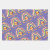 Weihnachtskatzen und Rainbow-Papierblätter Geschenkpapier Set (Vorderseite 2)