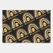 Weihnachtskatzen und Rainbow-Papierblätter Geschenkpapier Set (Vorderseite)