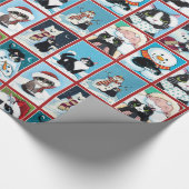 Weihnachtskatzen und Schneemänner Geschenkpapier (Ecke)