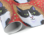 Weihnachtskatzen-Verzierungspapier Geschenkpapier (Rolleneckpunkt)