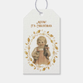 Weihnachtskatzen Vintage Geschenketags Geschenkanhänger
