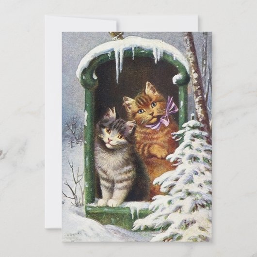 Weihnachtskatzen Weihnachtsfeiertag hinzufügen Sti Mitteilungskarte (Vorderseite)