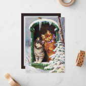 Weihnachtskatzen Weihnachtsfeiertag hinzufügen Sti Mitteilungskarte (Vorderseite/Rückseite Beispiel)