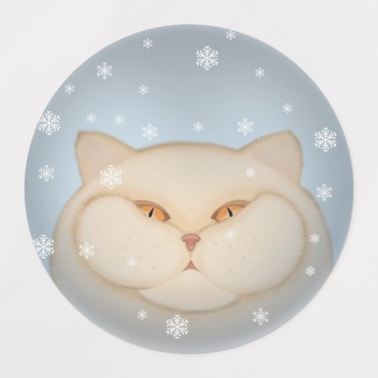 Weihnachtskatzen Weihnachtskatze Britische Katze Etiketten (Design 1)