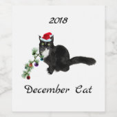 Weihnachtskatzen Weinetiketten Weinetikett (Einzelnes Label)