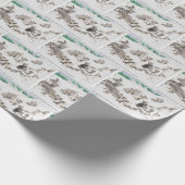 Weihnachtskatzen Wrapping Paper Geschenkpapier (Ecke)