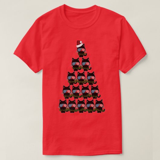 Weihnachtskatzenbaum Patriotic Premium T - Shirt (Design vorne)