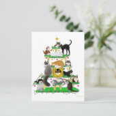 Weihnachtskatzenbaum Postkarte (Stehend Vorderseite)