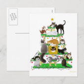 Weihnachtskatzenbaum Postkarte (Vorne/Hinten)