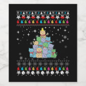 Weihnachtskatzenbaum Ugly Weihnachten Weinetikett (Einzelnes Label)