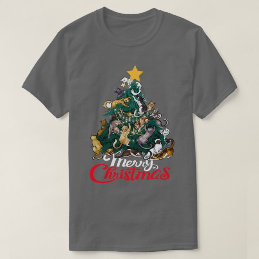 Weihnachtskatzenbaum Weihnachten Weihnachten Weihn T-Shirt (Design vorne)