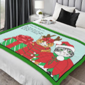 Weihnachtskatzenbuddies Fleecedecke