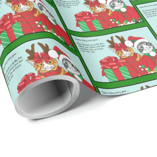 Weihnachtskatzenbuddies Geschenkpapier (Rolleneckpunkt)