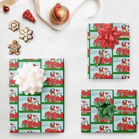 Weihnachtskatzenbuddies Geschenkpapier Set