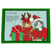 Weihnachtskatzenbuddies Große Geschenktüte (Vorderseite)