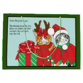 Weihnachtskatzenbuddies Große Geschenktüte (Rückseite)