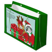 Weihnachtskatzenbuddies Große Geschenktüte (Vorderseite Schrägansicht)