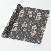 Weihnachtskatzendekoration Custom Foto Monogram Geschenkpapier (Ungerollt)