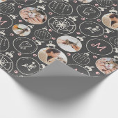 Weihnachtskatzendekoration Custom Foto Monogram Geschenkpapier (Ecke)