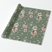 Weihnachtskatzendekoration Custom Foto Monogram Geschenkpapier (Ungerollt)