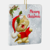 Weihnachtskatzendekoration singen keramikornament (Rechts)