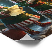 Weihnachtskatzenelfen Vorbereitung auf den Weihnac Poster (Ecke)