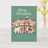 Weihnachtskatzenfest Karte (Gelbe Blume)