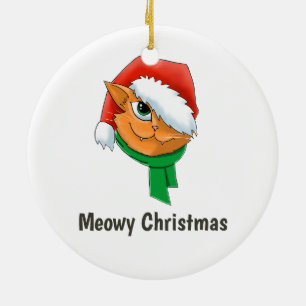 Weihnachtskatzenfoto Keramik Ornament