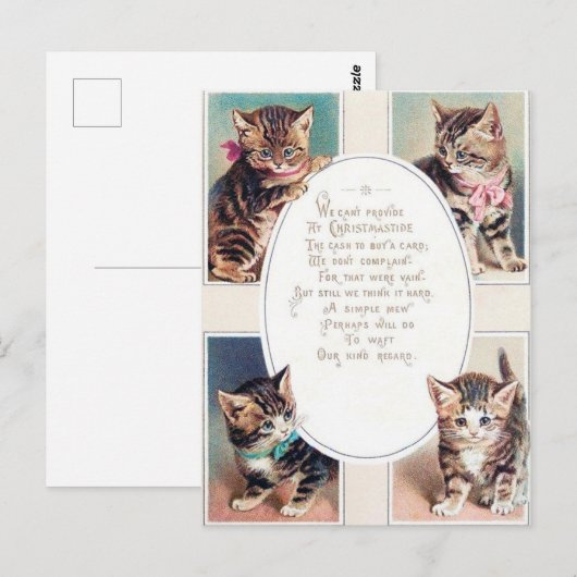 Weihnachtskatzengedicht Postkarte (Vorne/Hinten)