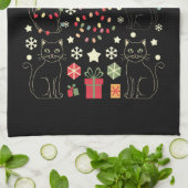 Weihnachtskatzengeschenk für Katzenbesitzer Geschirrtuch (Gefaltet)