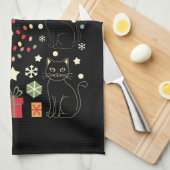 Weihnachtskatzengeschenk für Katzenbesitzer Geschirrtuch (Viertel Falte)