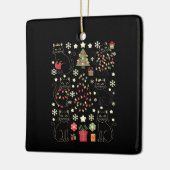 Weihnachtskatzengeschenk für Katzenbesitzer Keramikornament (Links)