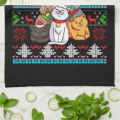 Weihnachtskatzengeschenk Geschirrtuch (Gefaltet)