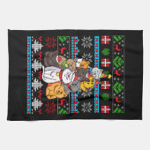 Weihnachtskatzengeschenk Geschirrtuch (Horizontal)