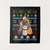 Weihnachtskatzengeschenk Wandteppich (Vorderseite)