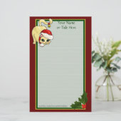Weihnachtskatzengeschirr Briefpapier (Stehend Vorderseite)