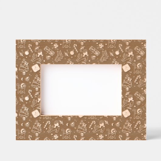 Weihnachtskatzenholz Geätzte Rahmen (Vorderseite)