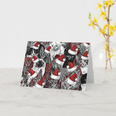 Weihnachtskatzenjause Grußkarte Karte (Gelbe Blume)