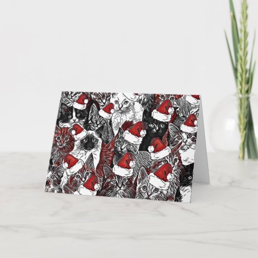 Weihnachtskatzenjause Grußkarte Karte (Vorderseite)