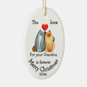 Weihnachtskatzenjause Liebe für Ihr Oma Zitat Keramik Ornament (Rechts)