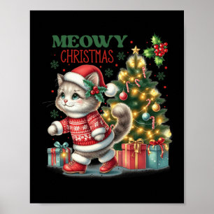 Weihnachtskatzenjause und Baumkuchen Funny Meowy K Poster