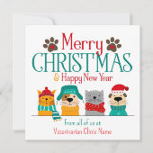 Weihnachtskatzenjunge Mitteilungskarte (Vorderseite)